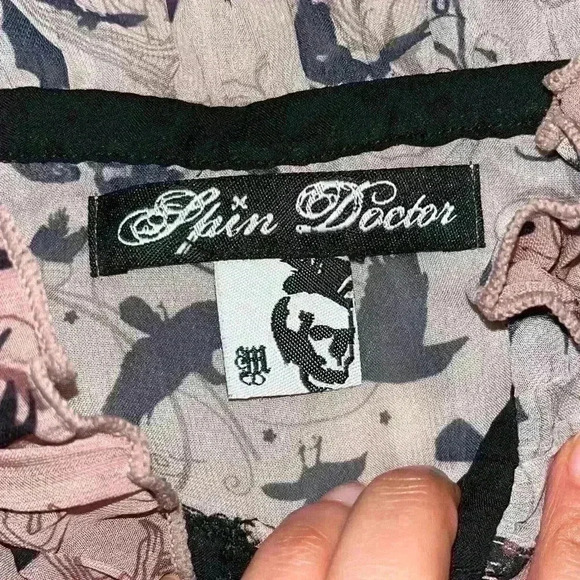 Spin Doctor hell bunny  goth ruffle women’s blouse sz medium - Picture 6 of 10